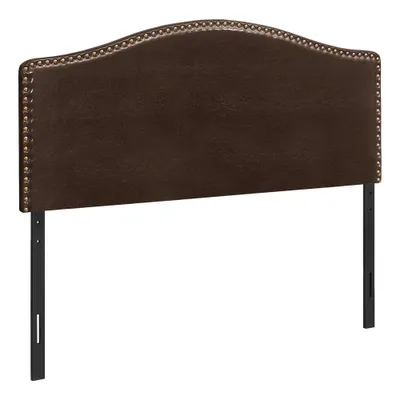 Upholstered headboard with antique brass-finish nailheads - queen