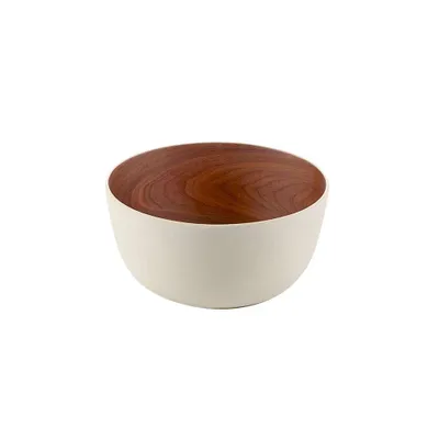Bamboo basic serveware collection - bamboo walnut set of 4 bowls - white