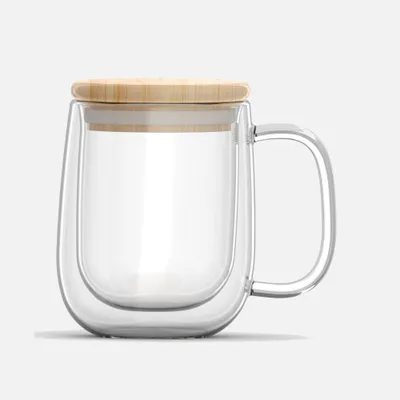 Double wall mug with lid 350ml by brilliant