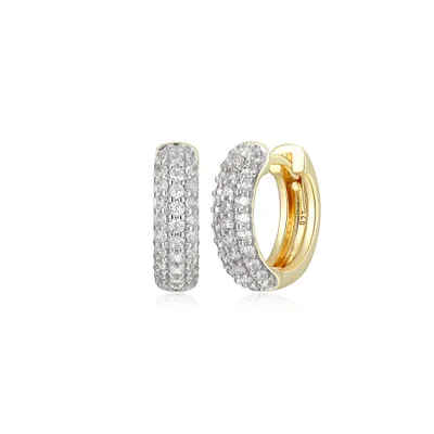 Reign 18k gold-plated sterling silver & cubic zirconia huggie hoop earrings