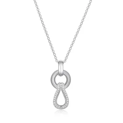 Elle sterling silver & cubic zirconia interlocking link drop pendant necklace