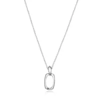 Elle sterling silver square oval pendant necklace
