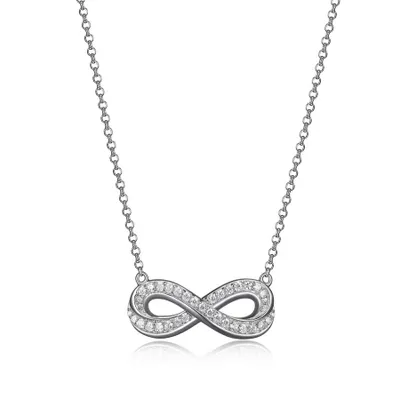 Elle sterling silver & cubic zirconia pave infinity necklace