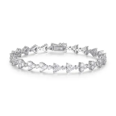 Reign sterling silver & cubic zirconia triangle bracelet