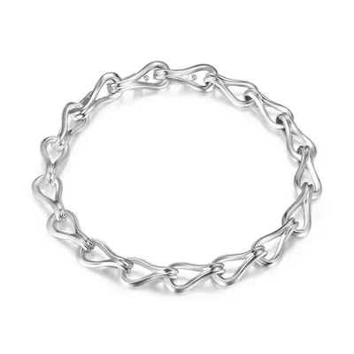 Elle sterling silver interlocking link bracelet