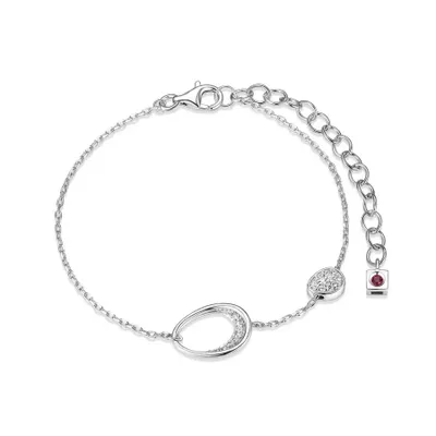 Elle sterling silver & cubic zirconia oval station bracelet