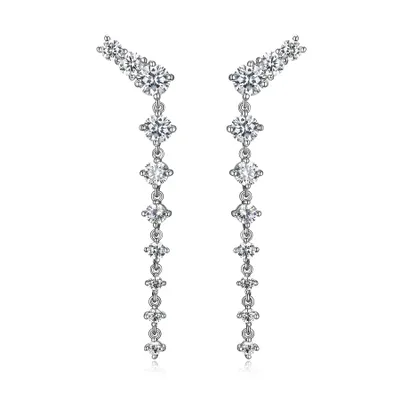 Reign sterling silver & cubic zirconia cascade drop earrings