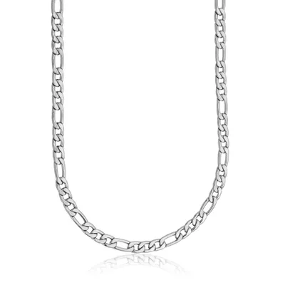 Steelx stainless steel 6mm figaro chain necklace 24""
