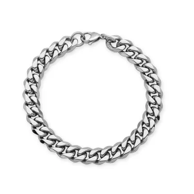 Steelx stainless steel 10mm curb chain bracelet 9""