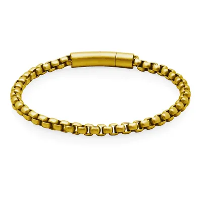 Steelx stainless steel matte gold plated round box chain bracelet 8.5""