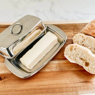 Rectangular butter dish with cover