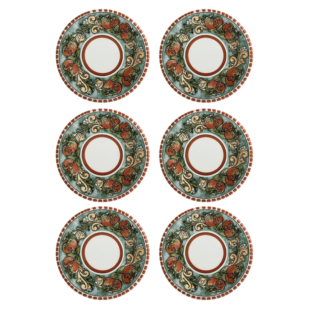 Set of 6 salerno pomegranate plates by maxwell & williams (20 cm) - pomegranate