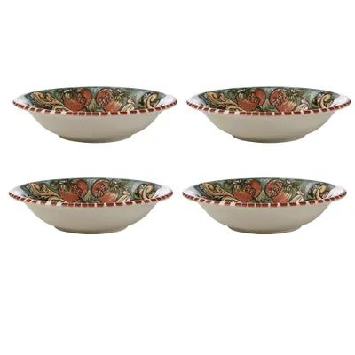 Set of 4 salerno pomegranate pasta bowls by maxwell & williams (21 cm)