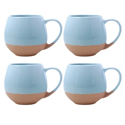 Set of 4 eclipse blue mugs by maxwell & williams (450 ml)