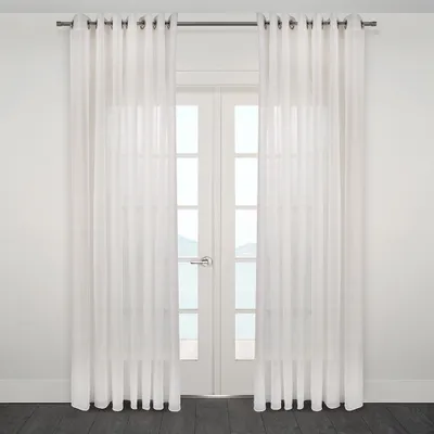 Kozani sheer jacquard grommet curtain - 108"" x 84""