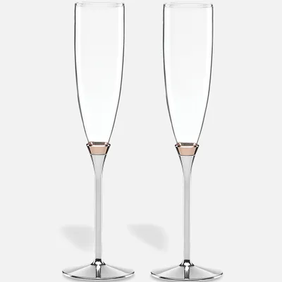 Rosy glow 2-piece champagne flute set by kate spade