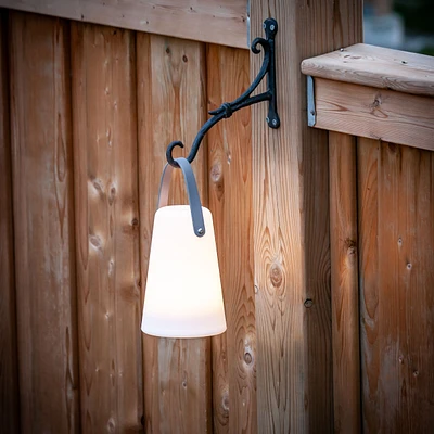 Cone shaped lantern with handle - white gold - white gold