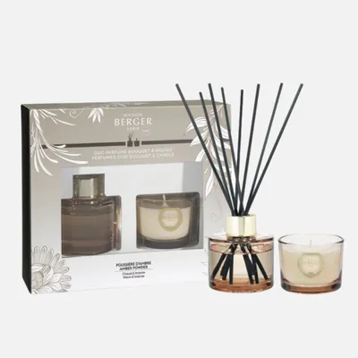Holly mini duo scented candle 80g and scented bouquet 80ml by maison berger paris - amber powder
