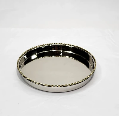 Elegance round tray with twisted border