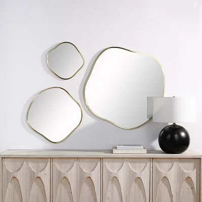 Nucleus mirror - satin brass