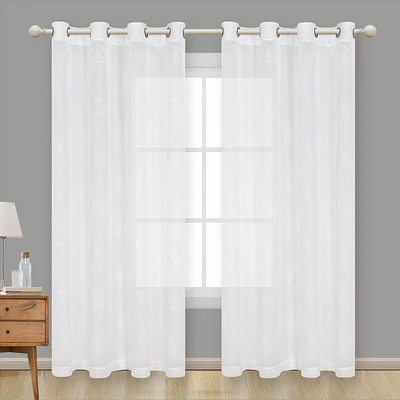 Liko sheer embroidered grommet curtain - 54""x84""