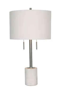 Lampe de table « carrara » avec base en marbre blanc