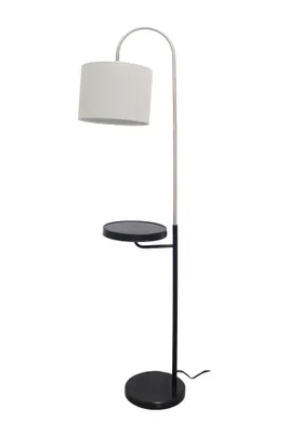 Urban vogue floor lamp with tray and usb port