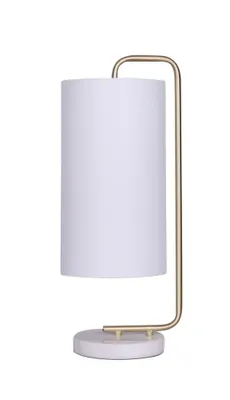 Bailey cylindrical table lamp - gold marble