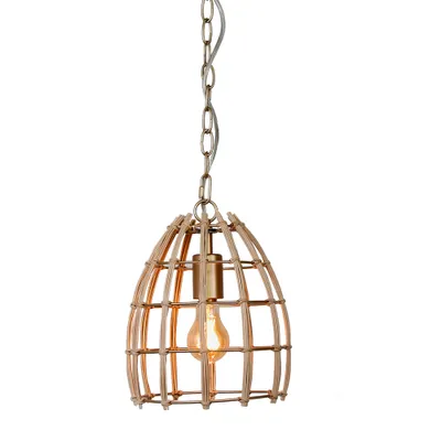 Rattan and metal ceiling lamp by luce lumen