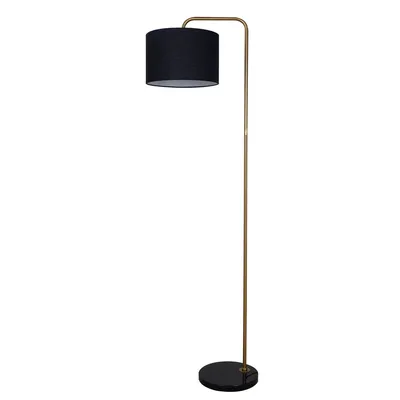 Romane black and gold metal and marble floor lamp by luce lumen