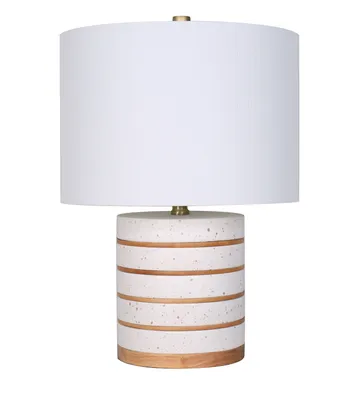 Medium wood ceramic table lamp by luce lumen - white natural