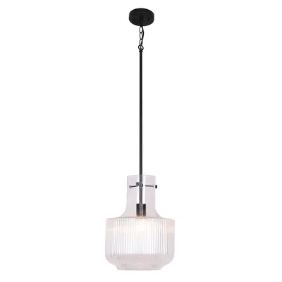 Adjustable etched glass matte black ceiling lamp by luce lumen