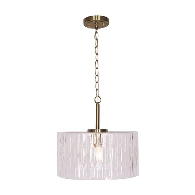 Convertible brushed gold ceiling lamp by luce lumen