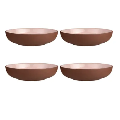 Set of 4 sienna pink bowls by maxwell & williams (20 cm)