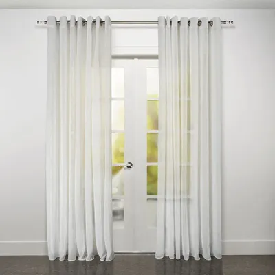 Marbella wide semi-sheer grommet curtain - natural - 108"" x 84""