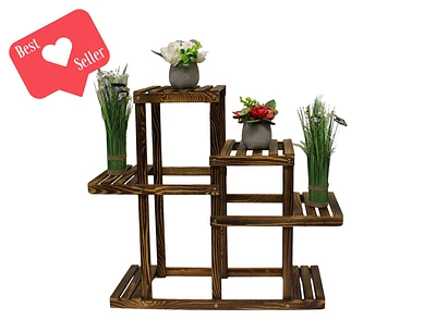 Multi-tier brown plant stand - 8867