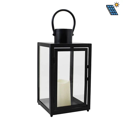 Black lantern with led candle - 8867