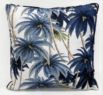 Printed outdoor cushion - bombay - blue - 17""x17""