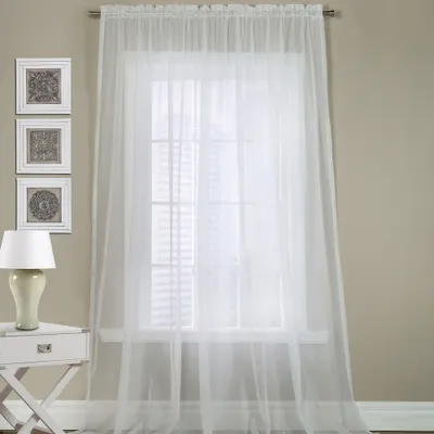 Rod pocket curtains - 112'' x 108'' - white