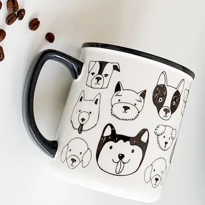 Simple dog faces mug