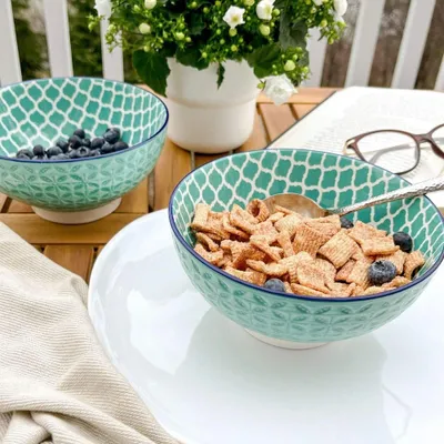 Aster cereal bowls by bia - aster teal bowl by bia