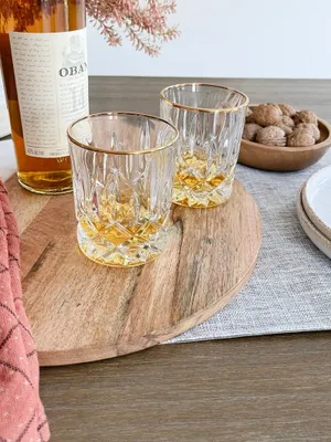 Set of 2 noblesse gold whisky glasses by nachtmann