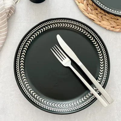 Batik black dinner plate by bia