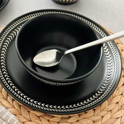 Batik black dinnerware collection by bia - batik black bowl by bia