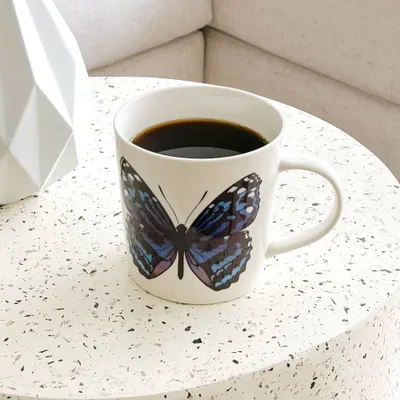 Single blue butterfly mug - 16 oz