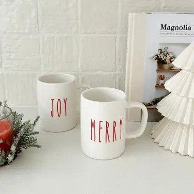 Set of merry and joy mugs