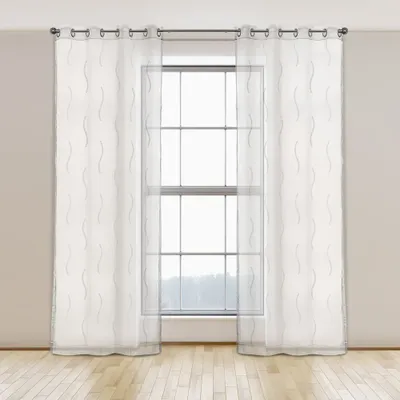 Piano semi-sheer grommet curtain