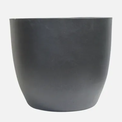 Fiberglass and cement planter - black