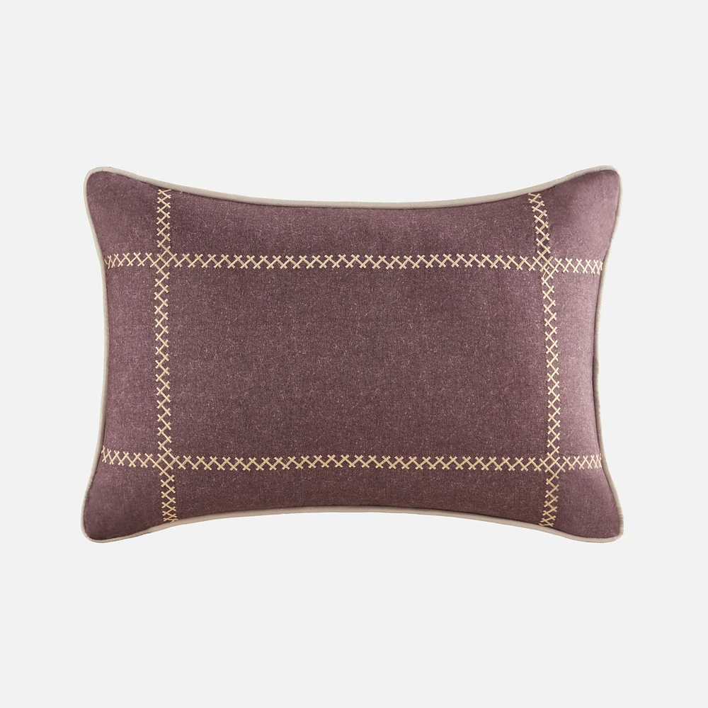 Gramercy park plum plaid breakfast cushion