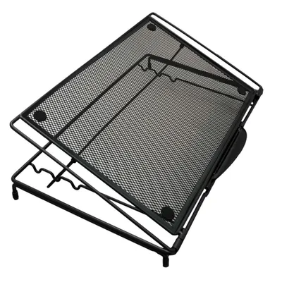 Adjustable folding laptop stand with 3 angle positions and mesh back for heat ventilation